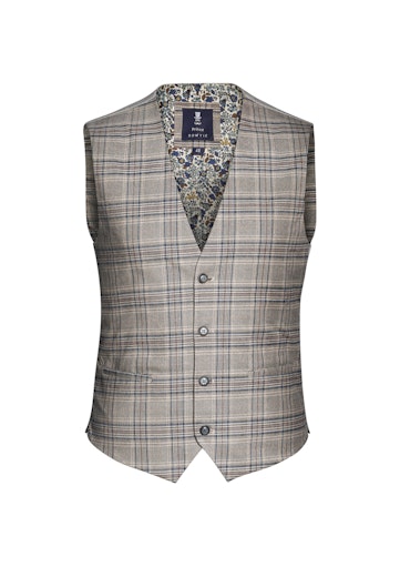 Gilet à Carreaux Beige